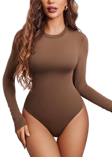 Avidlove body dam elegant långärmad bodysuit rund hals smal topp med snap crotch sexig curvy bodysuits toppar party klubb basic långärmad tröja