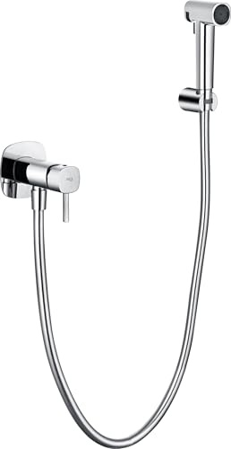 Ducha Higiénica para WC Empotrada con Grifo Monomando y Flexo | Bidet WC de Pared con Agua Fría y Caliente | Grifería Baño Moderna IMEX Toscana