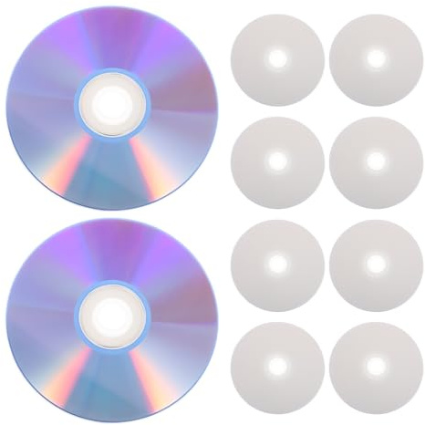 KAJNBN 10 Discos CD-RW Grabables Alta Capacidad y Plástico Resistente para Duplicación Profesional de Datos y Respaldo de Fotos en Computadora