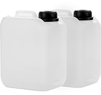 2x 2,5 L bidon en HDPE, avec bouchon DIN 45 mm et une certification UN, bidon d’eau, approuvé pour l’usage alimentaire