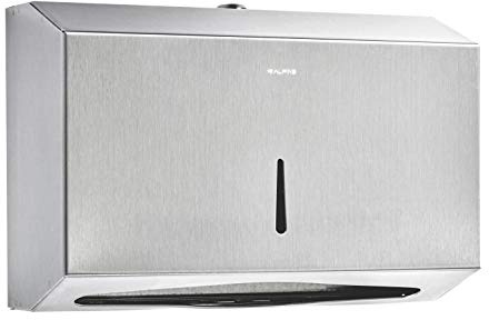 Alpine industries Dispensador de Toallas de Papel Plegable en C, Soporte de Papel de Acero Inoxidable de fácil instalación para Cocina, baño o encimera