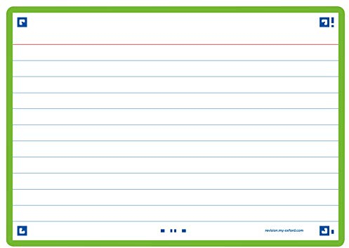 Oxford Karteikarten A6 Lernkarten, Grün, Liniert 105x148mm