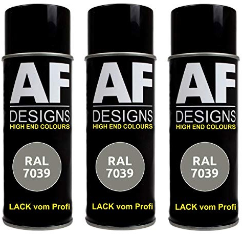 Alex Flittner Designs 3X Ral Pintura en Espray Pintura Coche Laca Colorida Lata de Aerosol RAL7039 Gris Cuarzo Mate