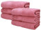 Betz 6 Stück Saunatücher XXL Badetuch Liegetuch Strandlaken Saunahandtuch Premium Frottee 100% Baumwolle Größe 70 x 200 cm Farbe Altrosa