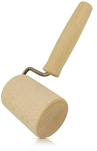 SOHFA Nudelholz aus Buchenholz | Teigrolle made in europe - Holz Teigroller als Backzubehör | stabiler Holz-Nudelwalker zum Ausrollen von Fondant, Teig (43 x 5.5cm) (Backblechroller gerade)