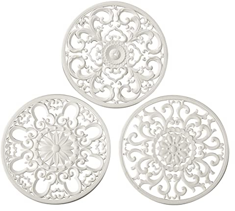 Extra Thick Silicone Trivet Mat for Hot Dishes, Hot Pots and Pans, Pot Holder, Hot Pad to Portect Your Table and Countertop, Kitchen Decor and Accessories,White, Set of 3