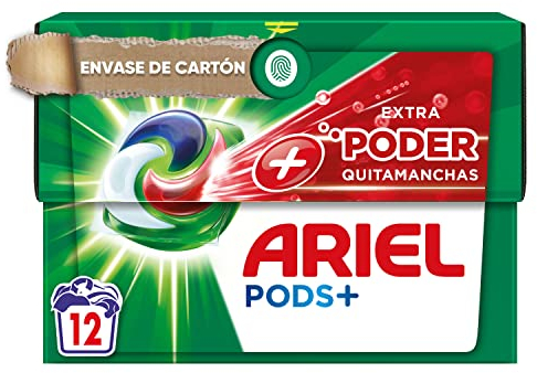 Ariel Extra Poder Todo En Uno PODS, Cápsulas De Detergente Líquido 12 Lavados