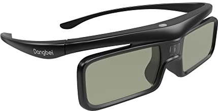 Dangbei DLP 3D-Brille Wiederaufladbare Beamer Shutterbrille Brille Videobrillen Kompatibel mit Dangbei MP1 MAX, Atom, DBOX02, DBOX02 Pro, DBX3 Pro und Anderen 3D Projektoren (3D Brillen - 1 Pack)