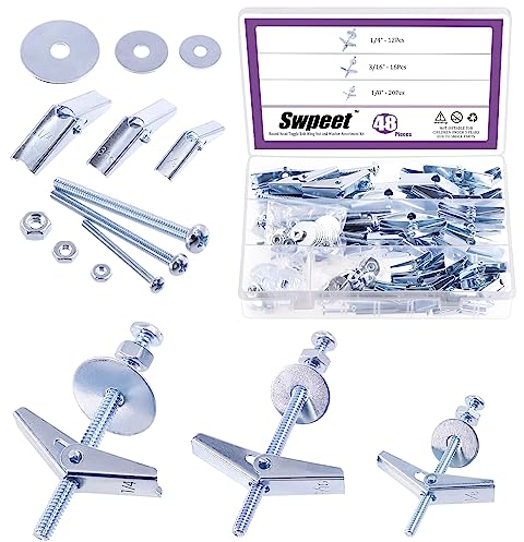 Sweet Juego de pernos de palanca y tuercas de mariposa, arandelas, kit surtido, anclajes para colgar artículos pesados en paneles de yeso