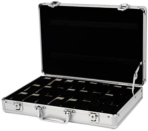 MOBAAK Porta Orologi Uomo Scatola per Orologi 24 Slot Valigia in Alluminio Custodia per Display Scatola per Orologi Scatola per Orologi Custodia per Orologi Scatole per Orologi Scatola Orologi