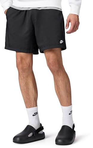 Nike Men's Club Woven Flow Shorts, Black/White, Medium