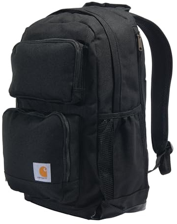 Carhartt 28L Dual-Compartment Backpack, Durable Pack with Laptop Sleeve and Duravax Abrasion Resistant Base, Black