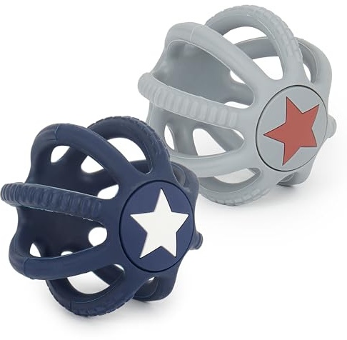 Bieco set di 2 palla neonato in silicone - Night Sky | pallina neonato da afferrare | giochi sensoriali per neonati | palla neonato sensoriale | palla sensoriale neonati palline sensoriali neonati