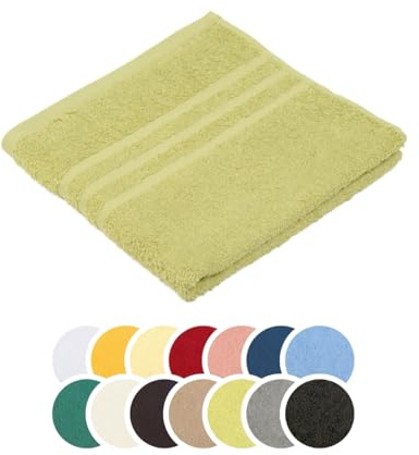 liebling Handtuch, 100% Baumwolle, Serie Borkum, 50 x 100 cm, 60 Grad waschbar, trocknergeeignet, Farbe: Limone