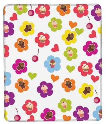 ASKFNASDKMFN Sous-main avec fleurs de gâteau pour la maison, le bureau, l'ordinateur portable, le bureau, 20 x 24 cm