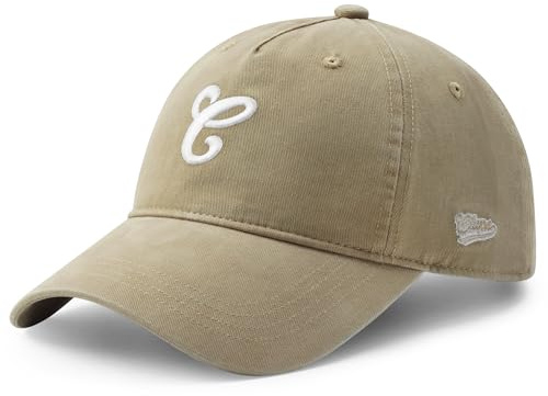 CLAPE Basecap Herren Damen Baumwolle Baseball Cap Sonnenhut Mütze mit Klassik Krempe Geschwungen Verstellbar UV Schutz Kappe Khaki CLBB01