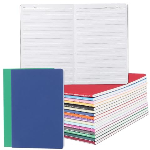 Yoosso Lot de 16 carnets A5 lignés de 32 pages colorées unies pour écrire et prendre des notes