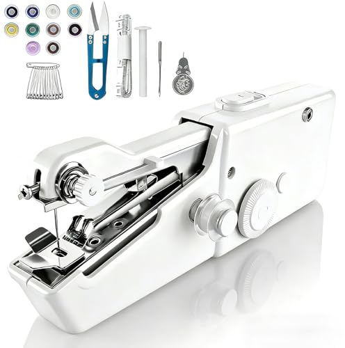 Handheld Sewing Machine, Mini Sewing Machine with Sewing Accessories, Electric Portable Stitch Tool for Beginners, DIY,
