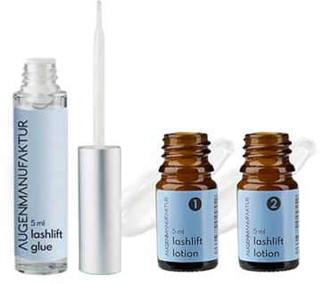 Augenmanufaktur Lashlift Basis Kit mit Fläschchen - Wimpernlifting - Voluminösere Wimpern - Schonend & Einfach - Bis zu 8 Wochen Halt - Made in EU