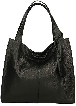 Chicca Borse Borsa a Spalla Donna in Pelle Made in italy 34x31x10 Cm
