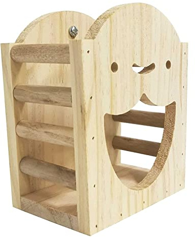 HINAA heno para Conejos Madera, heno Innovador con diseño Escalera para Conejos, Conejillos Indias, Chinchillas, Dispensador heno para Conejo, Conejillo Indias
