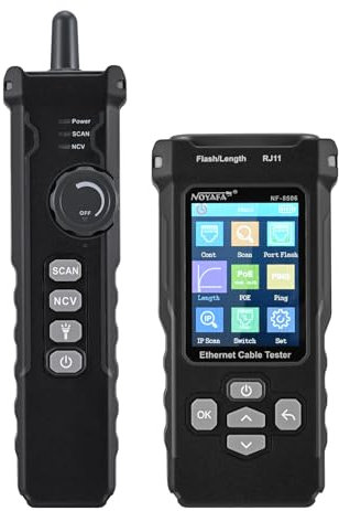 Rouwthio Network Cable Tester Dual-mode Cable Tracking Fiber, Professional POE tester for Ethernet testing of RJ45/RJ11/RJJ12,Optic Tester for Cable Continuity Test, Port Flash ect