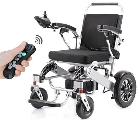 Foldable Electric Wheelchair Automatic Folding Power Chair Mobility Chair 2 X 13 ah Battery's 6 KMPH 250W Motor Aluminium Frame Silver New