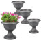 4X Blumentopf mit Ständer Blumensäule Standfuß Pflanztopf Grabvase Friedhofsvase Blumentopf mit Füßen Blumentopf Ständer Grau 30 cm
