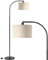 EDISHINE Stehlampe Wohnzimmer, 161cm Bogenlampe mit Verstellem Beigen Leinen-Lampenschirm & Fußschalter, mit E27 LED-Glühbirne, Leselampe Schlafzimmer, Stehleuchte Modern für Kinderzimmer, Schwarz