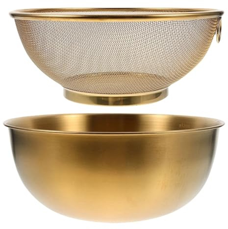 Colino da cucina Cestello Rondella di riso Scolaverdure for frutta, Scodella for miscelazione in acciaio inossidabile