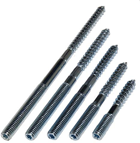 Rohrfix-24 120 Stück Stockschrauben M10 mit Sechskant und Torx, Silber, Verzinkter Stahl, Befestigungselemente