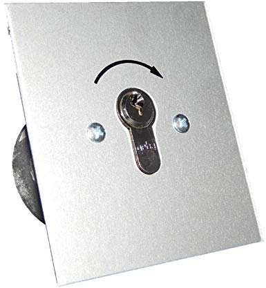 GEBA Schlüsselschalter unterputz, Drucktaste, manuell, Silber