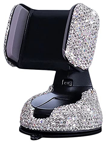 SUNCARACCL Bling Car Phone Holder with Suction Cup and Air Vent Clip