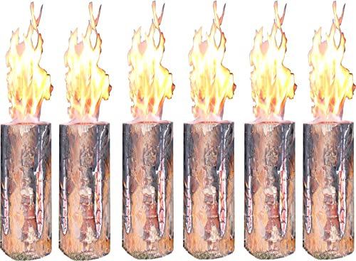 Schwedenfeuer Baumfackel Finnenfackel Gartenfackel Fackel 6 Stück H 35 cm D 9-15 cm