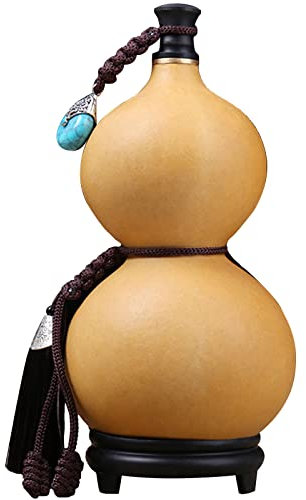 YuQi shop Bottle Gourd(Calabash Water Bottle) Pendant Natural Bottle Cucurbit Dried with Cover Hollow Gourd Chinese Handwork Pumpkin Can Hold Water ＆ Wine