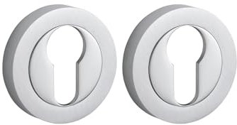 Thirard - Ensemble de rosaces rondes Arion, Ø50mm, trou de cylindre, chromé satiné