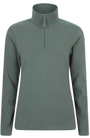 Mountain Warehouse Camber II Womens Fleece - Lightweight Half Zip Sweatshirt - Outdoors, Travel Khaki (Plain) L