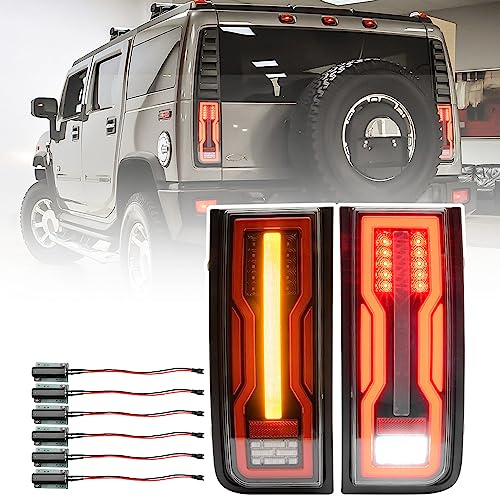NSLUMO LED arrière Bumper feux arrière pour Hummer H2 SUV 2003-2009 2Pcs