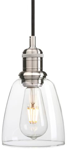 JIMUBEAM Luce a sospensione da soffitto in vetro industriale, lampada a sospensione retrò da bar per l'isola della cucina, la sala da pranzo, il soggiorno, il corridoio, la camera da letto