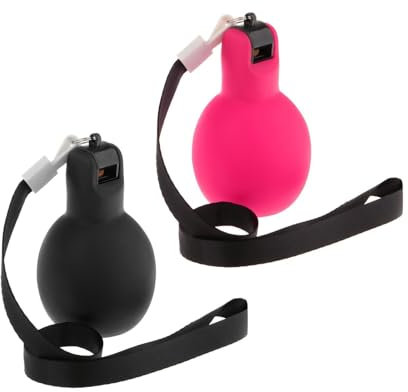 predolo 2 Stück Handpfeifen Sportpfeifen mit Lanyards Manuelle Outdoor Pfeifen für Indoor Outdoor Basketball Walking, Rose Rot Schwarz