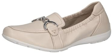 CAPRICE Damen Mokassins aus Leder mit Schnalle, Cremefarben (Cream Perlato), 40 EU