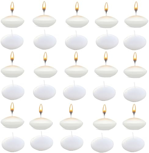 Candele galleggianti,30 pezzi Candela Galleggiante Premium,Candele Galleggianti Decorative,Candele Galleggianti Calde,per Feste di Matrimonio Piscina SPA Vasca da Bagno,Bianco