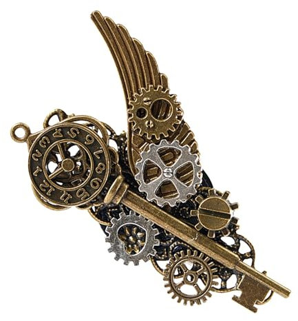 Teksome Broche Steampunk en alliage robuste rétro Steampunk | Broche décorative steampunk pour garçons et filles, Refer to description, Métal, Unisexe