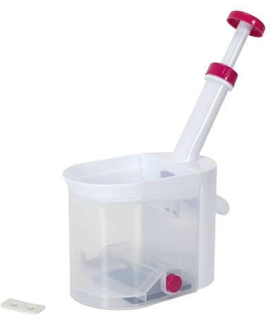 LILY COOK, KP0056, Snocciolatore ergonomico per Ciliegie, prugne e Olive, con Vassoio di Raccolta e Ventosa per stabilità, Ideale per Pasticceria, Bianco, Taglia Unica