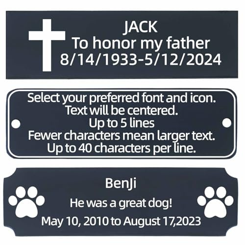 QIPAN Custom Engraved Metal Name Plate,Personalized Name Plaque,Thickened Brushed Metal Custom Laser Engraving Plaques with Adhesive or Hole(with screws) (Black, Small)