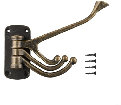 Desiumite Crochet mural pivotant en bronze avec 3 bras pliants, cintre peu encombrant et porte-manteau pour l'organisation de la maison