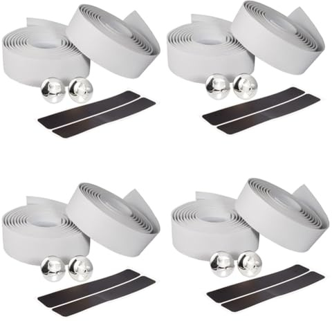 Wisyurt Atmungsaktive Fahrradgurte mit Carbon-Muster, rutschfest, stoßdämpfend, Carbon-Muster, Lenkerband, weiß