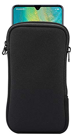 Neoprene Mobile Phone Sleeve Mesh Pocket Lanyard Case for iPhone 17 Pro Max 16 Pro Max Samsung Galaxy S26 Ultra S25 Ultra A16 A26 A36 A35 A17 A05 A06 OnePlus 15 Pixel 9 Pro (XL, Black)