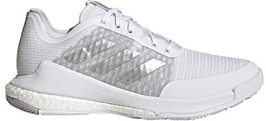 adidas Crazyflight Mid Volleyballschuh für Damen, Weiß/Silbermetallic/Grau, 40.5 EU