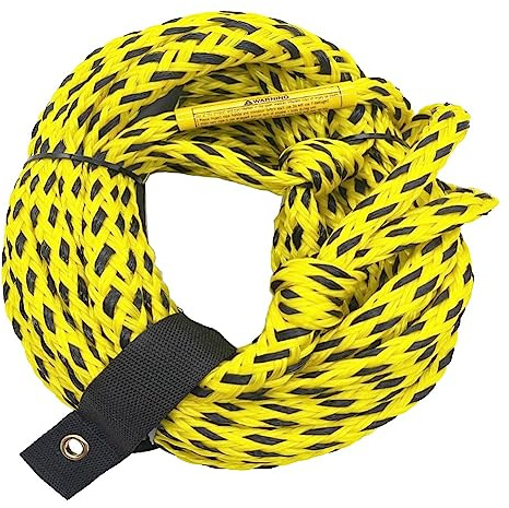 FURREN Heavy Duty Water Ski Rope 1-3 Person for Towable Tubes,Tow Rope Fit for Kneeboard
